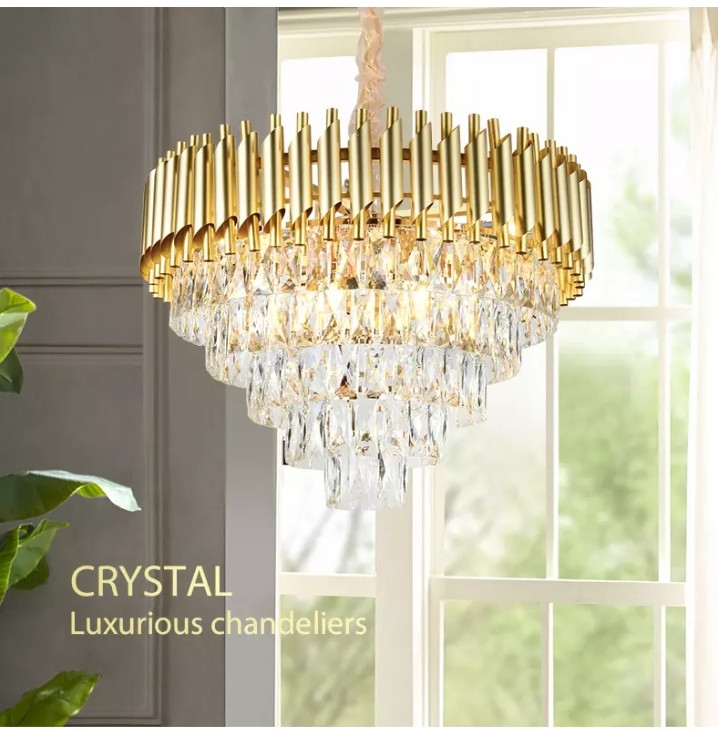 500MM Round Modern Crystal Gold chandelier